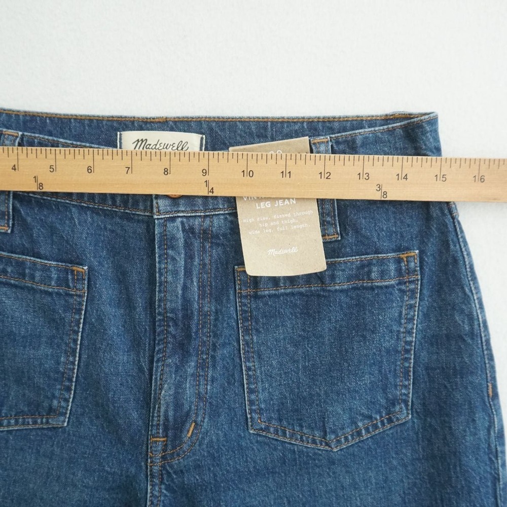 Madewell The Perfect Vintage Wide Leg Jeans Womens Sz 29 High Rise Patch Pocket - Picture 5 of 11